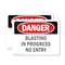 Signmission Blasting In Progress No Entry Danger Sign, Vinyl Decal, 10in W x 7in L, 2PK OS-2PACK-DS-D-710-L-1878 - alternate 1